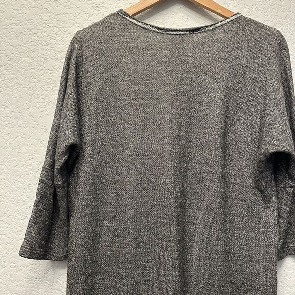 Anthropologie Dolan Fiona Dark Grey Black‎ Lace Hem Tunic Dress Medium - Picture 4 of 11